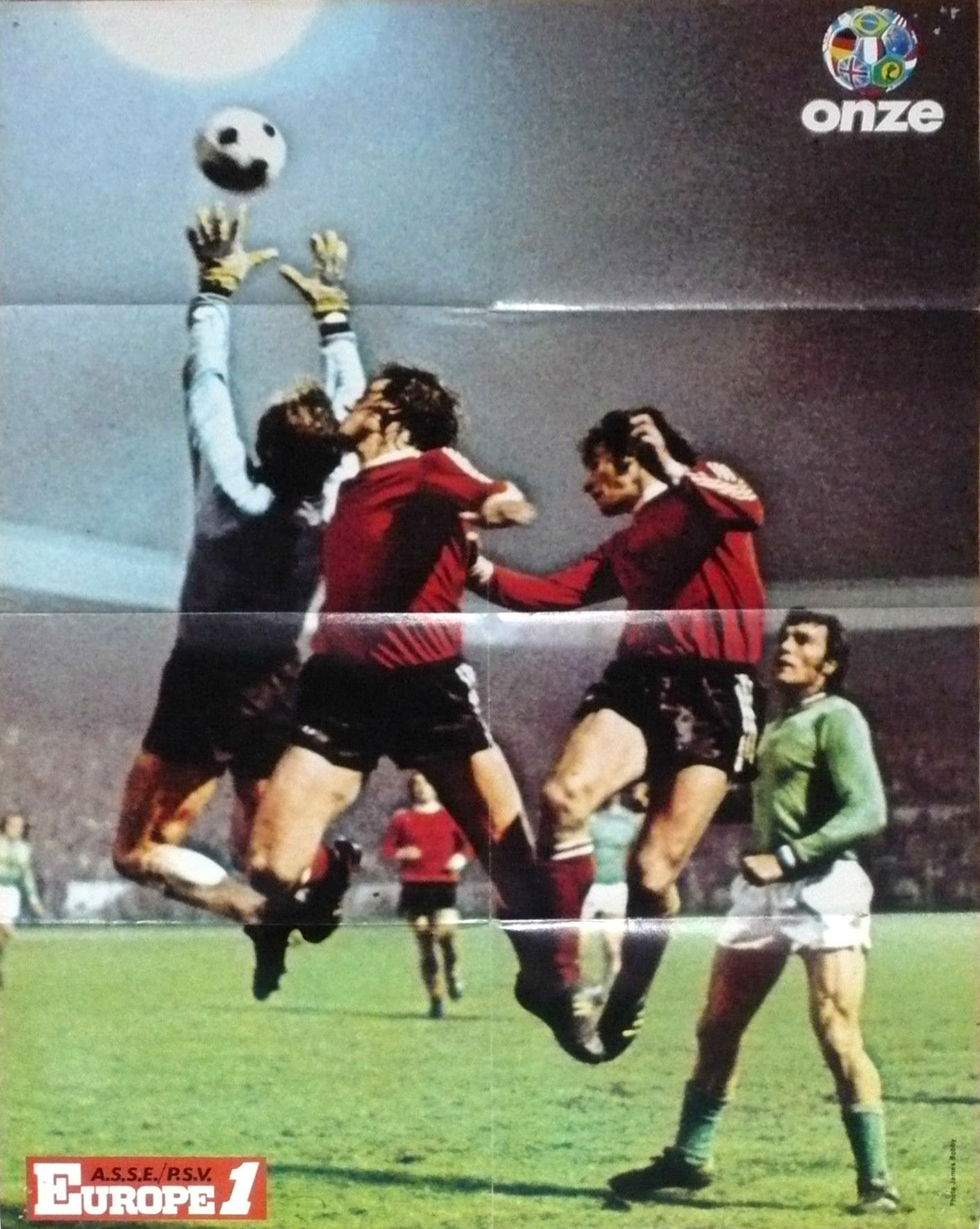 Fanion ASSE/PSV Eindhoven, 1/2 finale coupe d'Europe 1976
